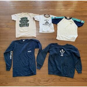 Vintage Kids Youth Clothing Lot Of 5 Pieces Shirts & Crewneck Sweater S, M, LG